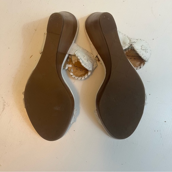 Jack Rogers Luccia White Wedge Sandals - Size 8 - Picture 9 of 9